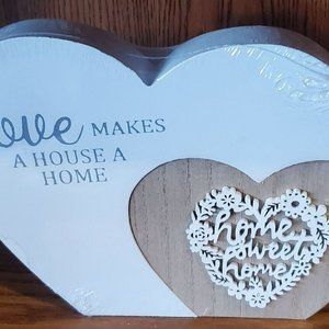 Home Sweet Home Heart Shaped Home Decoration Wood Plaque